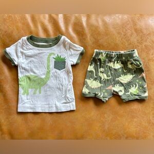 Old Navy Green and White Toddler T shirt and Short Set